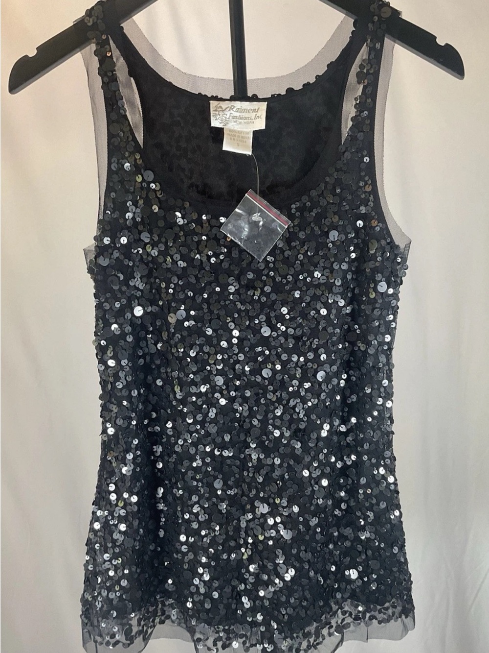 Black Sequin Tank Top